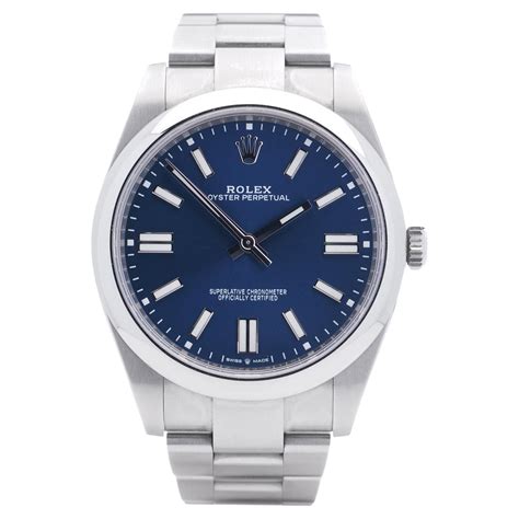 rolex silber blaues zifferblatt|rolex oyster steel.